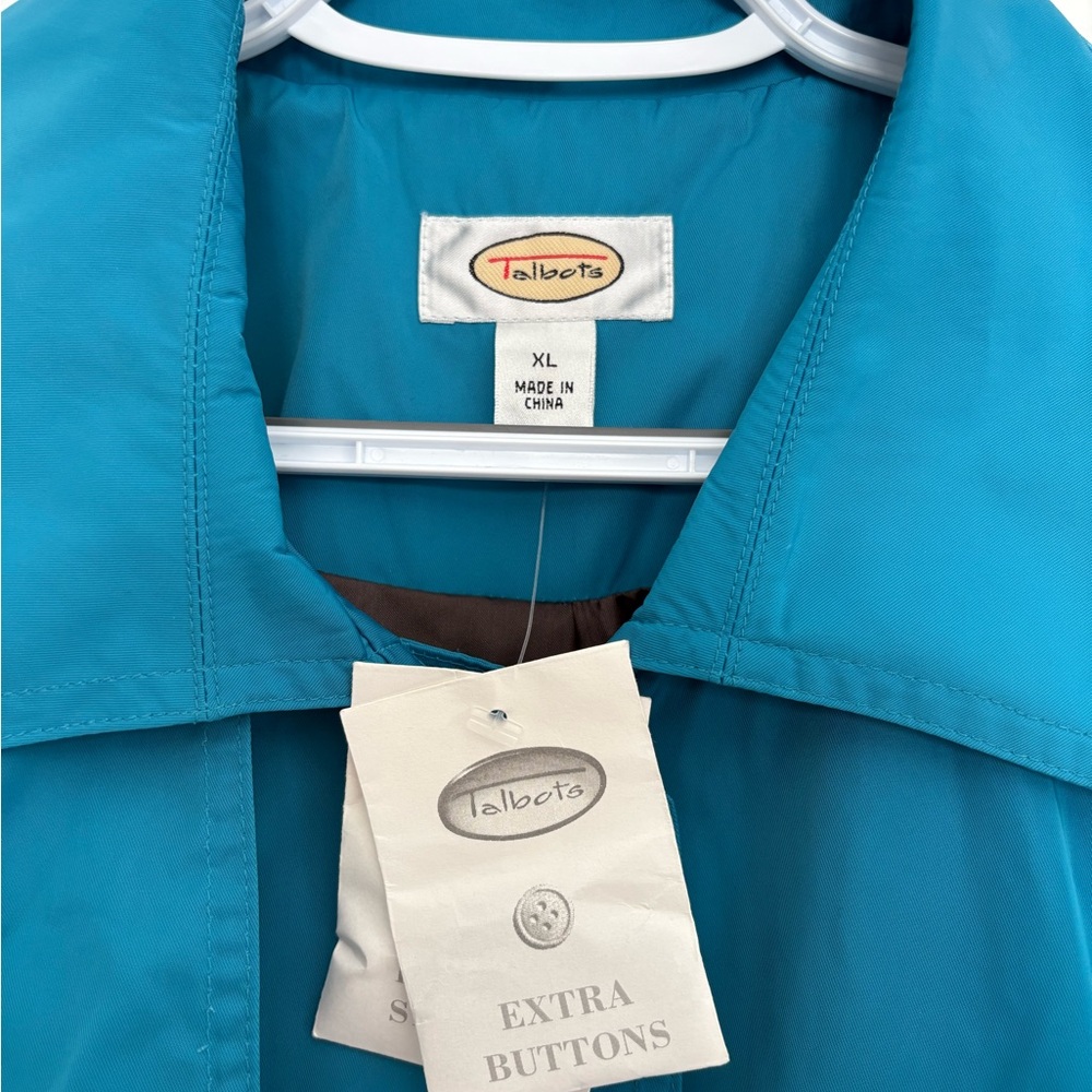 Talbots Vibrant Blue Trench Coat - Picture 4 of 6